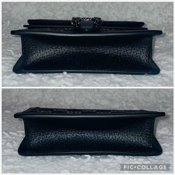 Gucci GG Denim Monogram Super Mini Dionysus Shoulder Crossbody Bag Black 476432 - Picture 13 of 17